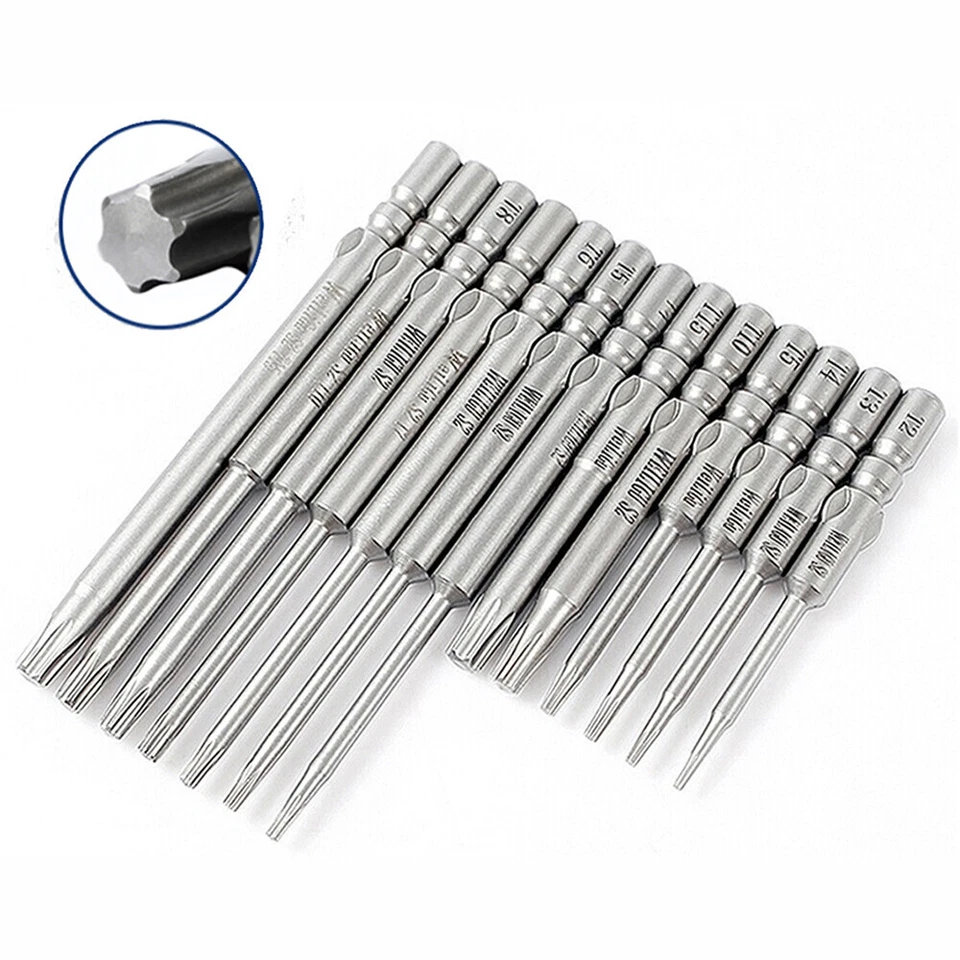 Round Shank Torx Bit Magnetic Screwdrive Bits T1 T2 T3 T4 T5 T6 T7 T8 T9 T10 T15 - Image 2 of 4