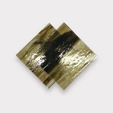 2 Pack Crystal Black Prisma COE 96 Fusible Glass Sheets / Mosaic Squares