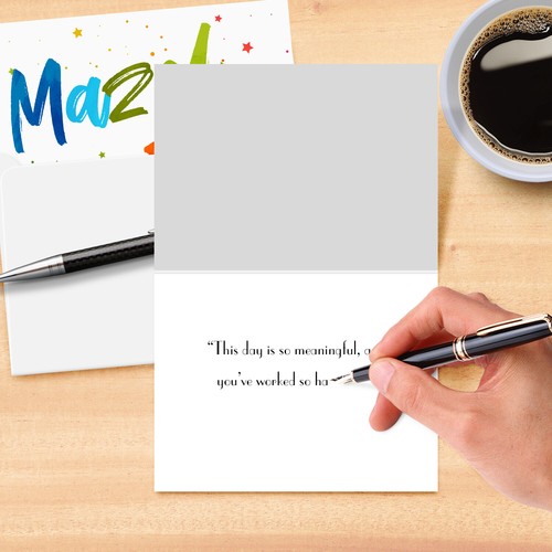 Mazel Tov Greeting Cards for Bar and Bat Mitzvah, Birthdays, Weddings, 10-Pack - Picture 86 of 87