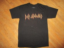 DEF LEPPARD T SHIRT Retro Repro 80s Throwback Concert Band Logo Flaw MEDIUM