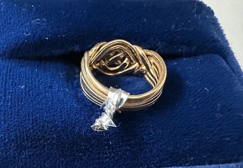 Vintage Diamond 6 Row Puzzle Ring 14k gold Size 3 - Picture 3 of 14