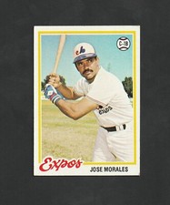 1978 Topps Jose Morales #374 ~~ Expos ~~ Black Laces Error Variation