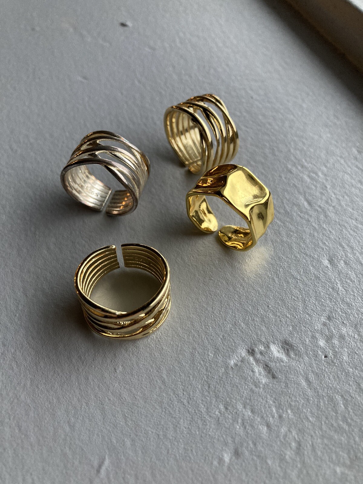 Set Of 4 Rings. Adjustable. Basic, Simple Rings. - image 2