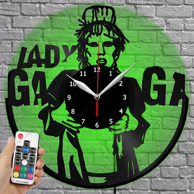 LED Clock Lady Gaga Vinyl Record Wall Clock Led Light Wall Clock 2359