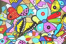 BUTTERFLY Contemporary ART Love Painting "THE COLOR of LOVE" Large Canvas  COA