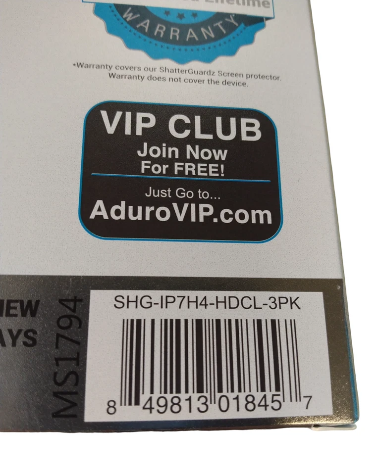 Protector de pantalla de vidrio templado Aduro Shatterguardz para iPhone 6/7/8 - Paquete de 3 Foto 3 de 4