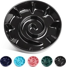 New Ceramic Slow Feeder Dog Bowl for Small Medium Breed 1.5 Cup Black