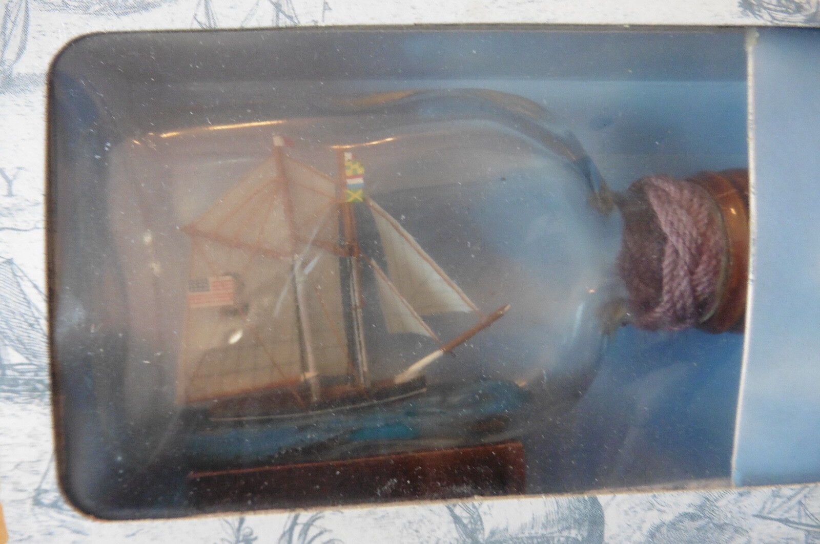 Vintage Authentic Models Ship in a Bottle Passage Through a bottleneck