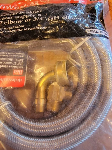 Do it best Braided Stainless Steel Reinforced 3/8" 72in Dishwasher Water Supply - Picture 3 of 5