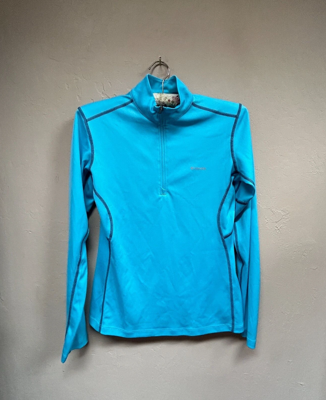 Columbia Women's 1/4 Zip Active Top Long Sleeve Pullover Base Layer Blue Small