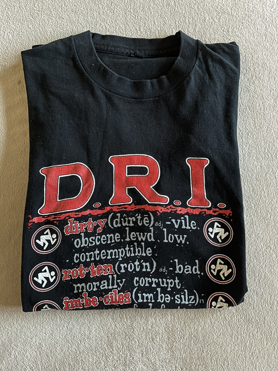 VINTAGE 1990s DRI Logo Tee XL Dirty Rotten Imbeciles Punk VINTAGE 1990s DRI Logo Tee XL Dirty Rotten Imbeciles Punk