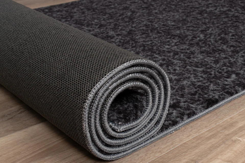 Non Slip Carpet Runner Rug, Machine Washable, PVC Rubber Backing, Dark Gray - Image 3 of 4
