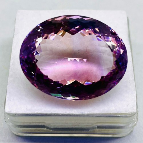 VVS 46.75 Cts Natural Amethyst 26.5x21mm Oval Cut Untreated Loose Gemstone - Picture 11 of 12