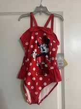NWT Disney Store Minnie Mouse Red Polk Dots Swimsuit Girls 7/8