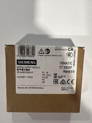 New Siemens 6es7 132-6bd20-0ca0 SIMATIC ET 200SP PLC Module 6es71326bd200ca0