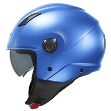 CASCO KAPPA KV58 JET SEMI INTEGRALE BLU LUCIDO OCCHIALE VISIERINO PARASOLE FUME'
