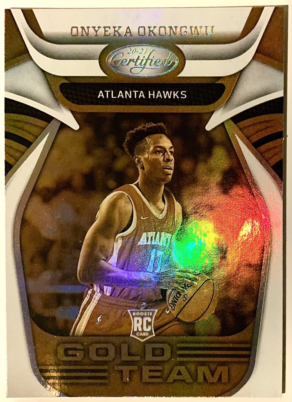 2020-21 Panini Certified ONYEKA OKONGWU Gold Team Rookie RC #6 Atlanta Hawks