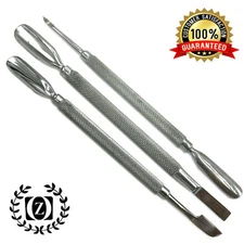 Rust Free Spoon Cuticle Pusher Remover Trimmer Manicure Pedicure Nail Tools 3 Pc