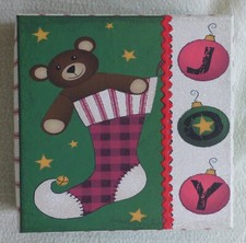 Green And Red Gift Box Christmas Theme - Glittery - Brand New