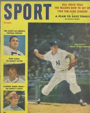 Sport Magazine October 1958 Bob Turley NY Yankees Aaron Snead Mel Allen HOF