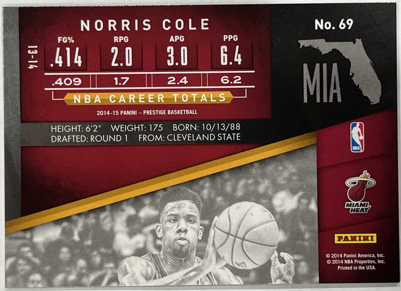 No Risk Colt 2014-15 Panini Prestige - Norris Cole #69 Premium for sale online | eBay