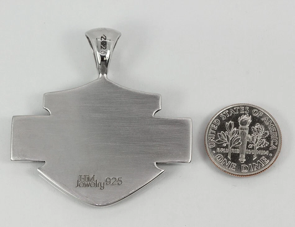 Collar colgante Harley-Davidson de plata esterlina para motociclista grande pesado sólido Foto 4 de 4