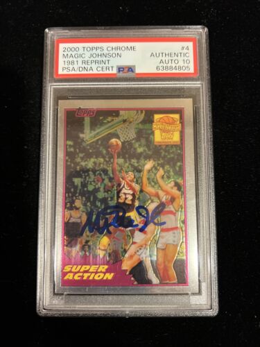 Autographed Magic Johnson Signed 2000 Topps Chrome #4 PSA Signature Graded 10 - Picture 3 of 5