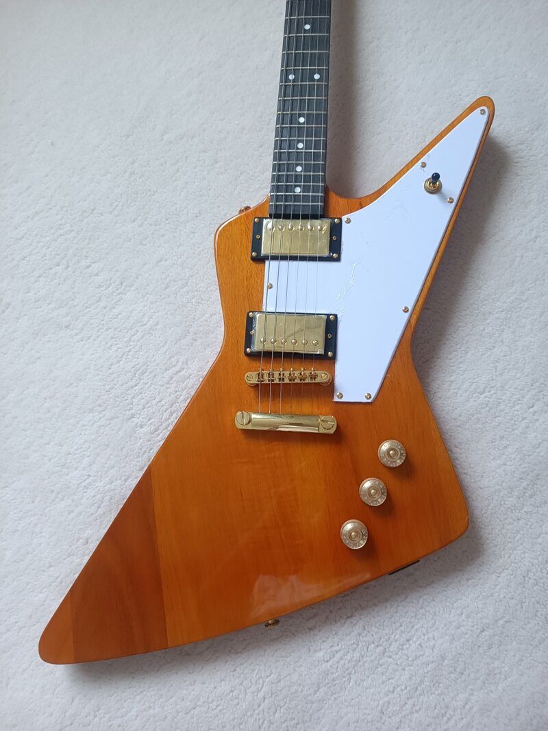 Explorer Electric Guitar Original Wood Color Clear Paint Explorer Electric Guitar Original Wood Color Clear Paint