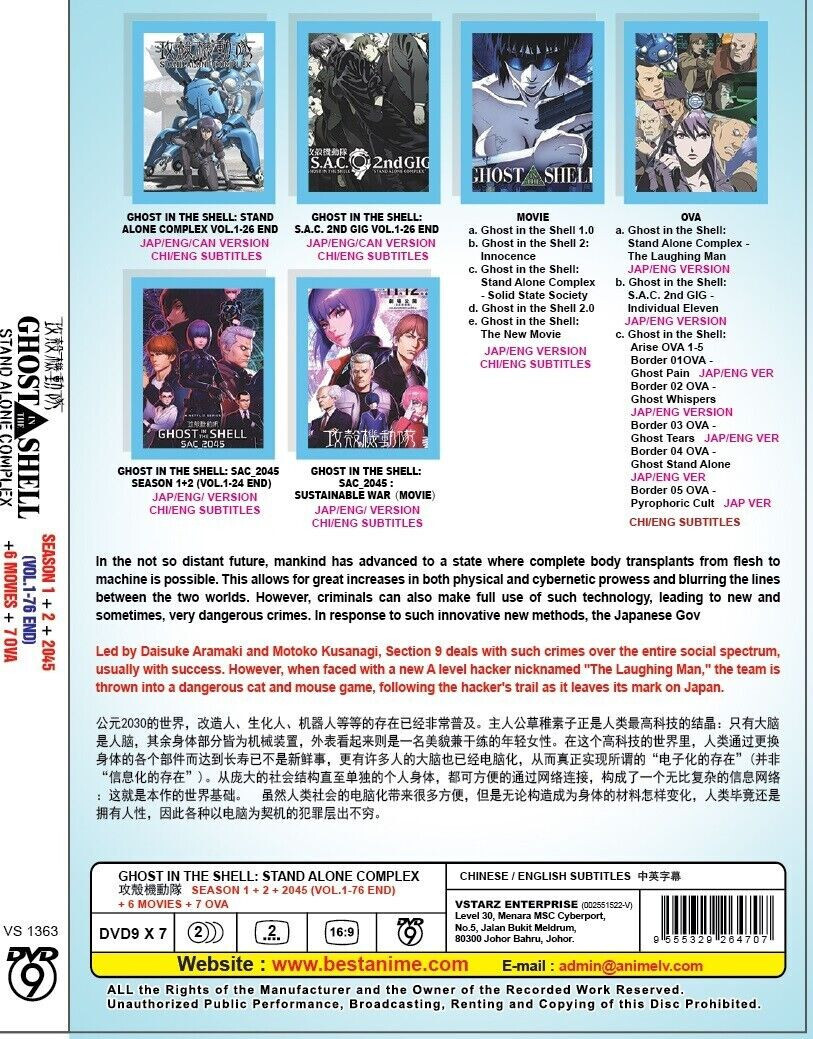 Ghost In The Shell Stand Alone Complex Season 1+2+2045 (1-76End)+
