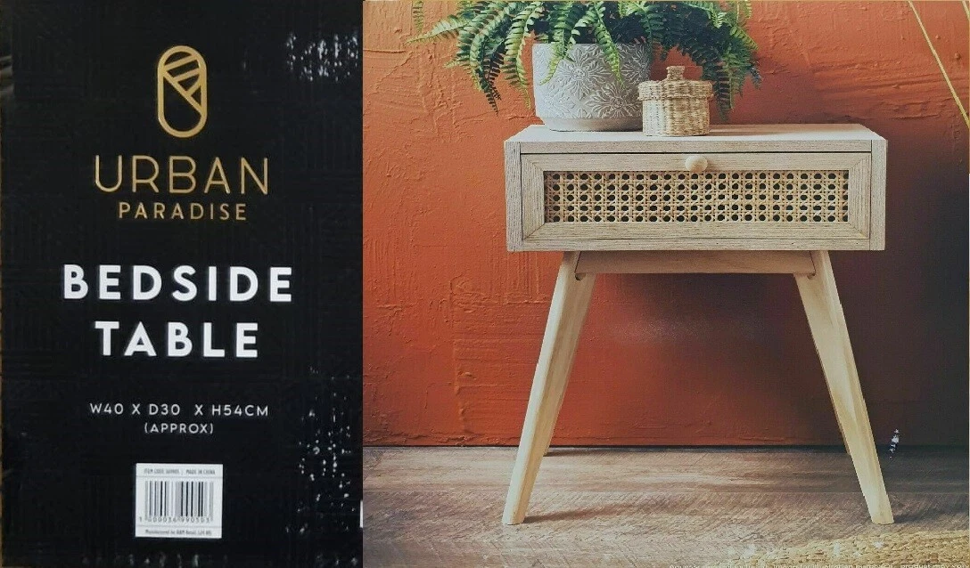 B&m cane bedside table deals