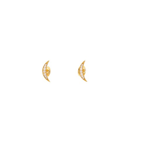 Gorjana Crescent Stud Two Tone 0.5 