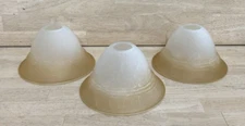 Vanity Pendant Light Shades Torchiere Frosted Glass Tan White 2 Tone - SET OF 3