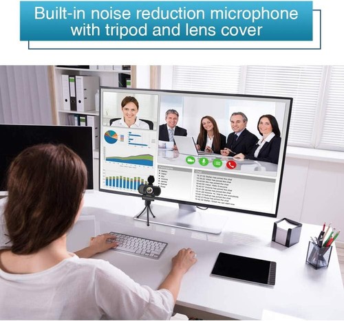 Versatile 110° HD Webcam with Built-in Mic - Perfect for Video Conferencing - Afbeelding 5 van 10
