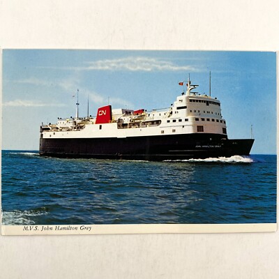 M.V.S John Hamilton Grey Canadian Passenger Car Ferry NB PEI Vintage Postcard