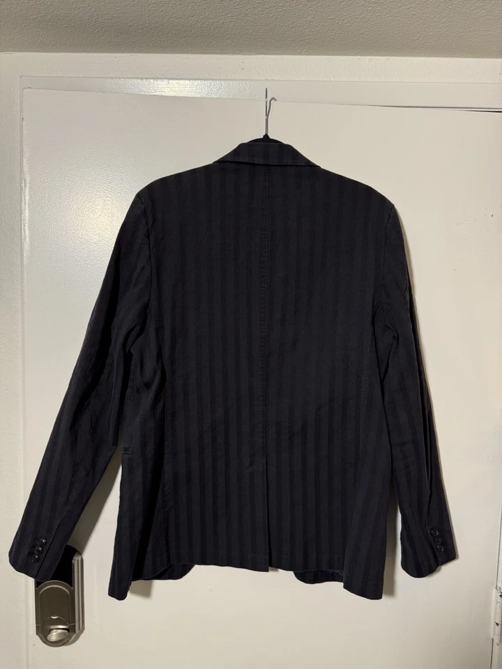 Abrigo Deportivo John Varvatos Rayas Lino-Algodón Calce Ajustado - Talla 52 (US 42R) Foto 2 de 4