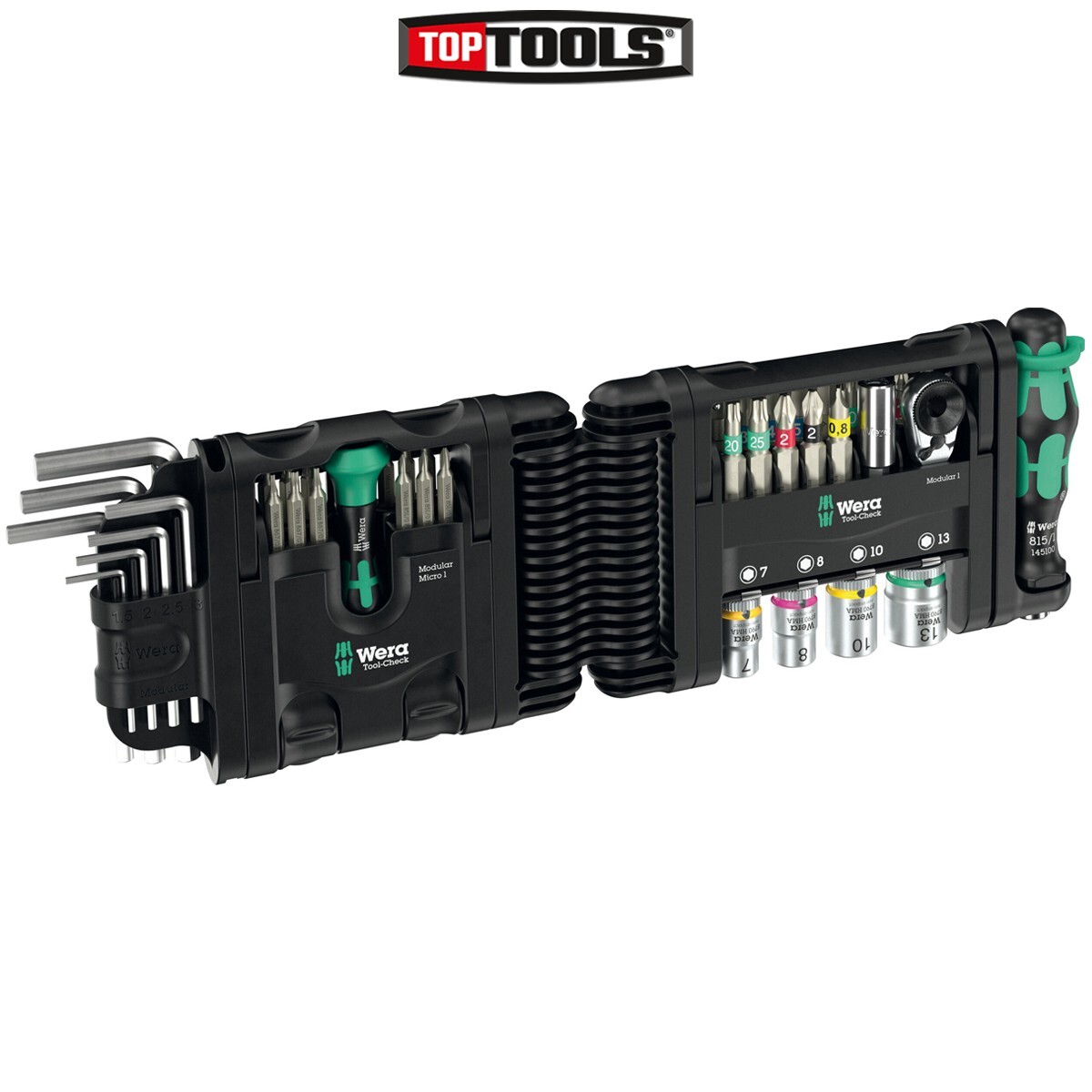 Wera 05049020001 Tool-Check Modular Set 1, 50 Pcs Socket, Hex Keys & Bit Set