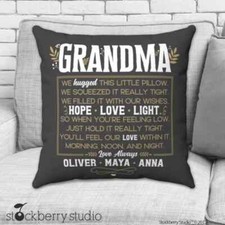 Grandma Pillow We Hugged This Birthday Personalized Gift Grandkids Mothers Day