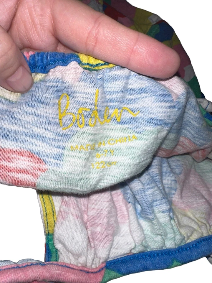 Mini Boden Rainbow Clouds Charlie Romper Jersey Playsuit Sz 6-7 Yrs Pom READ - Image 4 of 4