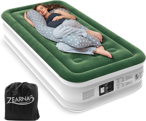 Twin Air Mattress with Built Pump, 16" Durable Blow up Mattress Airbed, Comforta - Picture 2 of 9