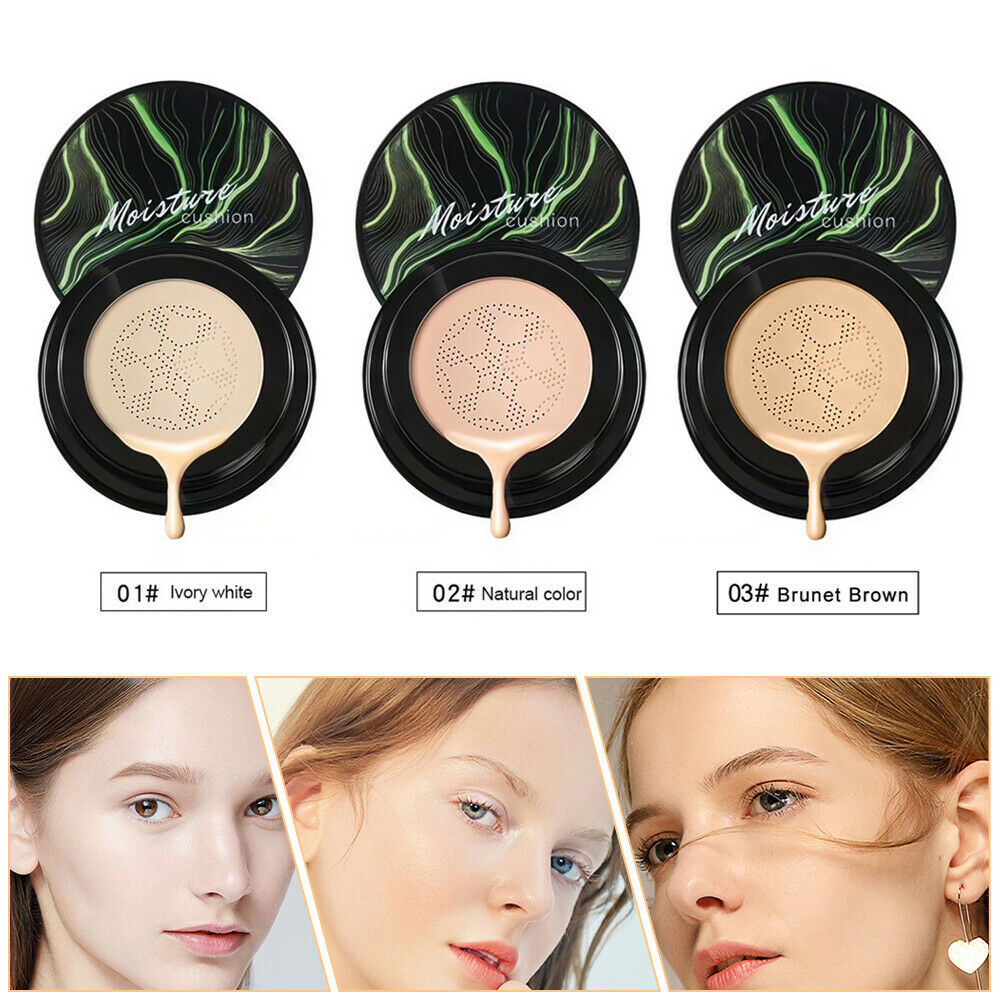 2x Air Cushion BB Cream & Concealer Set - Moisturizing Foundation With Mushroom Head
