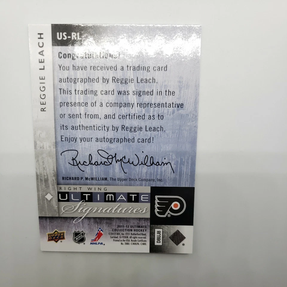 2011-12 UD Ultimate Collection Signatures Reggie Leach - #US-RL - Image 4 of 4
