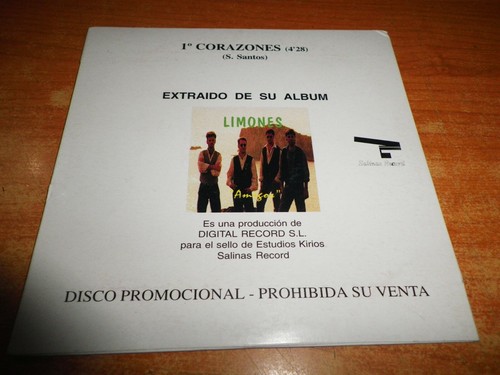 LOS LIMONES Corazones CD SINGLE PROMO CARTON CONTIENE 1 TEMA - Imagen 2 de 2
