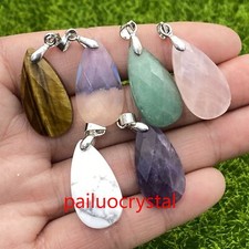 5pcs Natural Mixed Water Drop Pendant Quartz Crystal Pendant Reiki Healing