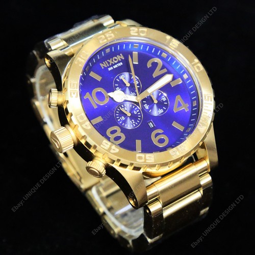 Reloj NIXON 51-30 Auténtico EE. UU. DORADO AZUL RAYOS DE SOL A0832735 ¡REGALO PARA HOMBRES! - Imagen 4 de 11