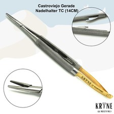 Castroviejo Nadelhalter 14 Cm Gerade Chirurgische Mit Sperre Tc Gold Chirurgisch