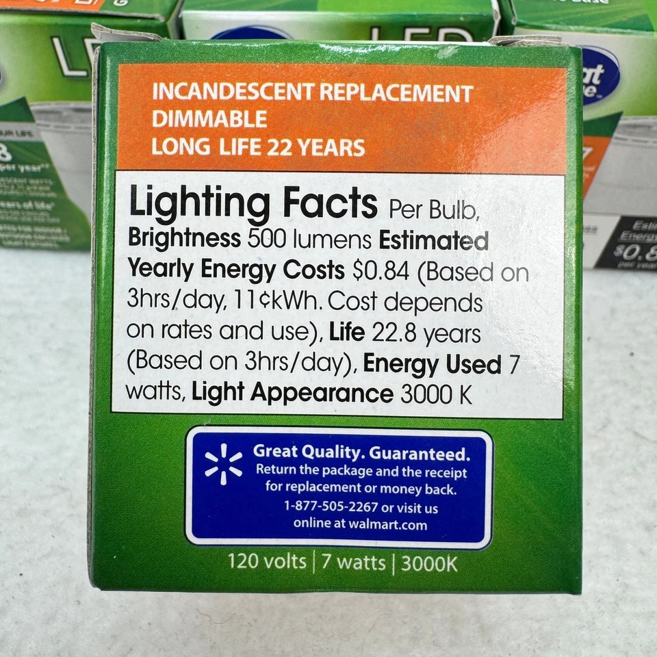 Great Value LED Light Bulb, 7W (50W Equivalent), Dimmable - Image 2 of 4