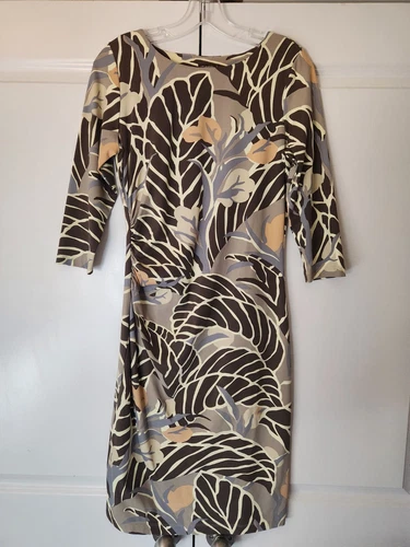 VETEMENTS Abito J Mclaughlin taglia small floreale bodycon lusinghiero plissettato laterale elasticizzato