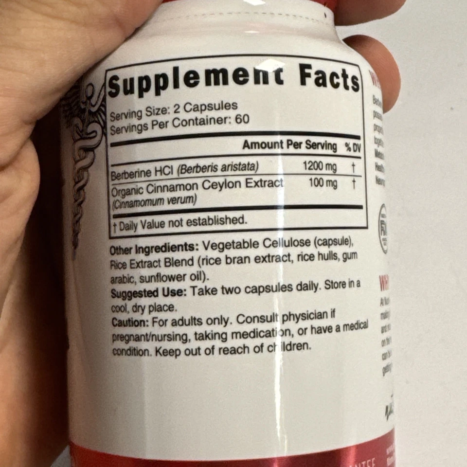 Nutri Berberina + Canela de Ceilán, 120 Cápsulas • 1300mg por porción Exp 05/2028 Foto 3 de 4