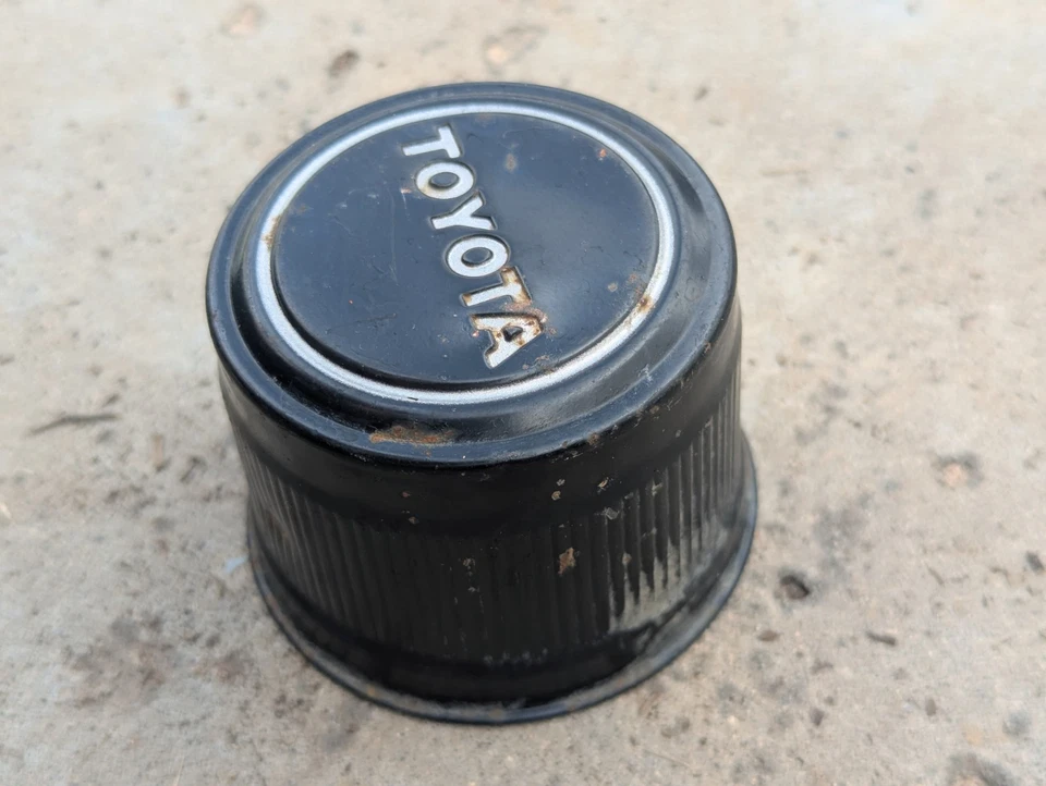 1974 - 1983 Toyota Celica Corolla Pickup Pick Up Center Cap Black Metal 3" - Image 3 of 4