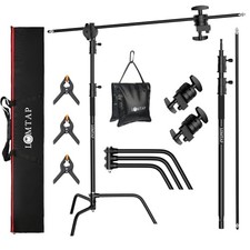 C Stand Light Stand Stainless Metal Photography Kit - Heavy Duty Black